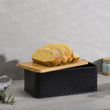 Maxbell Bread Bin Kitchen Storage Container Bread Holder for Kitchen Counter Black