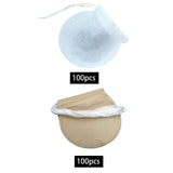 Maxbell 100x Tea Filter Bags Drawstring Kitchen Spice Seasoning Filter Package White