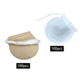 Maxbell 100x Tea Filter Bags Drawstring Kitchen Spice Seasoning Filter Package White