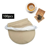 Maxbell 100x Tea Filter Bags Drawstring Kitchen Spice Seasoning Filter Package Unbleached