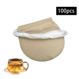 Maxbell 100x Tea Filter Bags Drawstring Kitchen Spice Seasoning Filter Package Unbleached