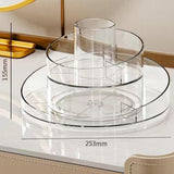 Maxbell 360° Rotating Transparent Makeup Brushes Display Case Organizer Small Rack Round Double Layer