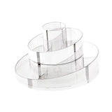 Maxbell 360° Rotating Transparent Makeup Brushes Display Case Organizer Small Rack Round Double Layer