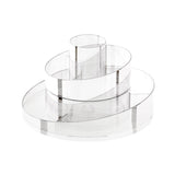 Maxbell 360° Rotating Transparent Makeup Brushes Display Case Organizer Small Rack Round Double Layer