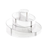 Maxbell 360° Rotating Transparent Makeup Brushes Display Case Organizer Small Rack Round Double Layer