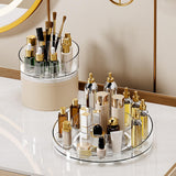 Maxbell 360° Rotating Transparent Makeup Brushes Display Case Organizer Small Rack Round Double Layer