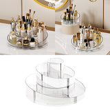 Maxbell 360° Rotating Transparent Makeup Brushes Display Case Organizer Small Rack Round Double Layer