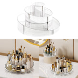 Maxbell 360° Rotating Transparent Makeup Brushes Display Case Organizer Small Rack Round Double Layer