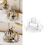 Maxbell 360° Rotating Transparent Makeup Brushes Display Case Organizer Small Rack Round Double Layer