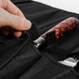 Maxbell Chef Roll Bag Reusable 5 Pockets Waterproof Black for Picnic Travel Camping