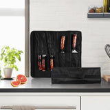 Maxbell Chef Roll Bag Reusable 5 Pockets Waterproof Black for Picnic Travel Camping