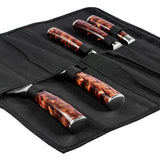 Maxbell Chef Roll Bag Reusable 5 Pockets Waterproof Black for Picnic Travel Camping