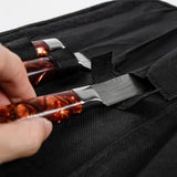 Maxbell Chef Roll Bag Reusable 5 Pockets Waterproof Black for Picnic Travel Camping