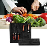 Maxbell Chef Roll Bag Reusable 5 Pockets Waterproof Black for Picnic Travel Camping