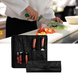 Maxbell Chef Roll Bag Reusable 5 Pockets Waterproof Black for Picnic Travel Camping