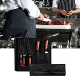 Maxbell Chef Roll Bag Reusable 5 Pockets Waterproof Black for Picnic Travel Camping