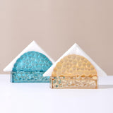 Maxbell Facial Napkin Box Cover Ornament Multifunction for Restaurant Desktop Office Droplet shape blue