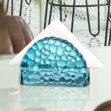 Maxbell Facial Napkin Box Cover Ornament Multifunction for Restaurant Desktop Office Droplet shape blue