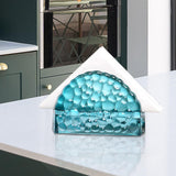 Maxbell Facial Napkin Box Cover Ornament Multifunction for Restaurant Desktop Office Droplet shape blue