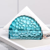 Maxbell Facial Napkin Box Cover Ornament Multifunction for Restaurant Desktop Office Droplet shape blue