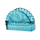 Maxbell Facial Napkin Box Cover Ornament Multifunction for Restaurant Desktop Office Petal shape blue
