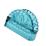 Maxbell Facial Napkin Box Cover Ornament Multifunction for Restaurant Desktop Office Petal shape blue