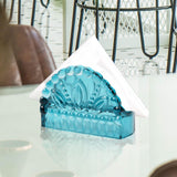 Maxbell Facial Napkin Box Cover Ornament Multifunction for Restaurant Desktop Office Petal shape blue