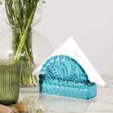 Maxbell Facial Napkin Box Cover Ornament Multifunction for Restaurant Desktop Office Petal shape blue