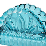 Maxbell Facial Napkin Box Cover Ornament Multifunction for Restaurant Desktop Office Petal shape blue