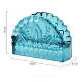 Maxbell Facial Napkin Box Cover Ornament Multifunction for Restaurant Desktop Office Petal shape blue