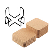 Maxbell Mug Coasters with Holder Wooden Mug Mats Reusable for Home square