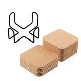 Maxbell Mug Coasters with Holder Wooden Mug Mats Reusable for Home square