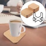 Maxbell Mug Coasters with Holder Wooden Mug Mats Reusable for Home square