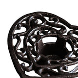 Maxbell Rustic Cast Iron Teapot Warmer Stable Graceful Hollow Out for Balcony Patio Heart