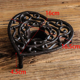 Maxbell Rustic Cast Iron Teapot Warmer Stable Graceful Hollow Out for Balcony Patio Heart