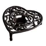 Maxbell Rustic Cast Iron Teapot Warmer Stable Graceful Hollow Out for Balcony Patio Heart