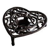 Maxbell Rustic Cast Iron Teapot Warmer Stable Graceful Hollow Out for Balcony Patio Heart