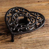 Maxbell Rustic Cast Iron Teapot Warmer Stable Graceful Hollow Out for Balcony Patio Heart