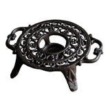 Maxbell Rustic Cast Iron Teapot Warmer Stable Graceful Hollow Out for Balcony Patio Round with Handle