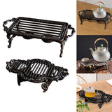 Maxbell Iron Teapot Warmer stand Both Side Handle Sturdy Practical Coaster Style A