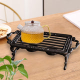Maxbell Iron Teapot Warmer stand Both Side Handle Sturdy Practical Coaster Style A