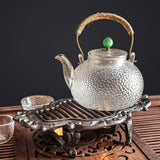Maxbell Iron Teapot Warmer stand Both Side Handle Sturdy Practical Coaster Style B
