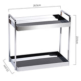 Maxbell 2 Tier Table Makeup Organiser Bathroom Tray for Office Bathroom Countertop Black