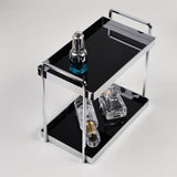 Maxbell 2 Tier Table Makeup Organiser Bathroom Tray for Office Bathroom Countertop Black