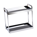 Maxbell 2 Tier Table Makeup Organiser Bathroom Tray for Office Bathroom Countertop Black