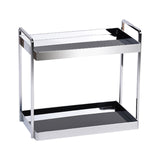 Maxbell 2 Tier Table Makeup Organiser Bathroom Tray for Office Bathroom Countertop Black