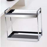 Maxbell 2 Tier Table Makeup Organiser Bathroom Tray for Office Bathroom Countertop Black