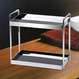 Maxbell 2 Tier Table Makeup Organiser Bathroom Tray for Office Bathroom Countertop Black