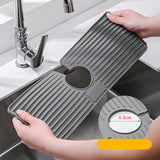 Maxbell Silicone Faucet Mat Faucet Absorbent Mat Soap Holder for Kitchen Counter