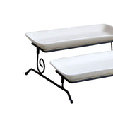 Maxbell 2 Layer Serving Platter Cupcake Cake Stand Removable for home Bar white